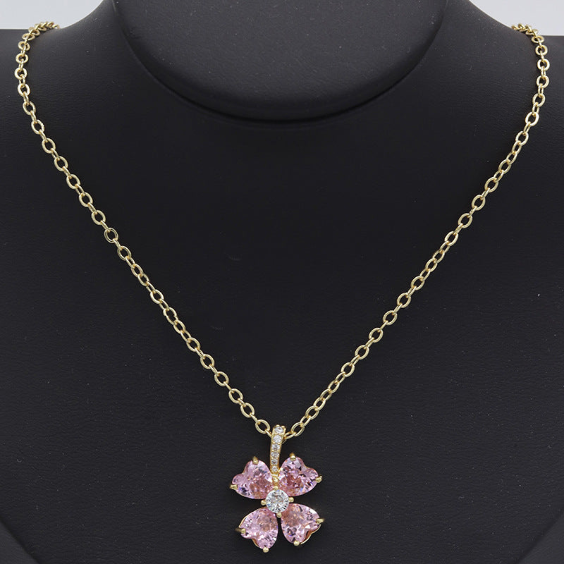 Wholesale Colorful Butterfly Zircon Necklace Clavicle Chain
