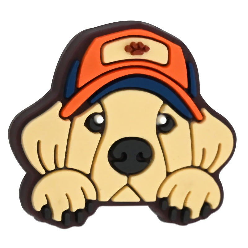 Wholesale  Random 100pcs/pack Cute Cartoon Dog Decorative Soft Rubber Double-Sided Beads