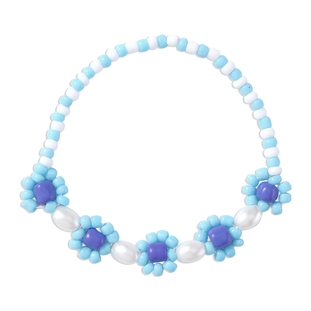 Wholesale Flowers Rice Beads Imitation Pearl Bracelet
