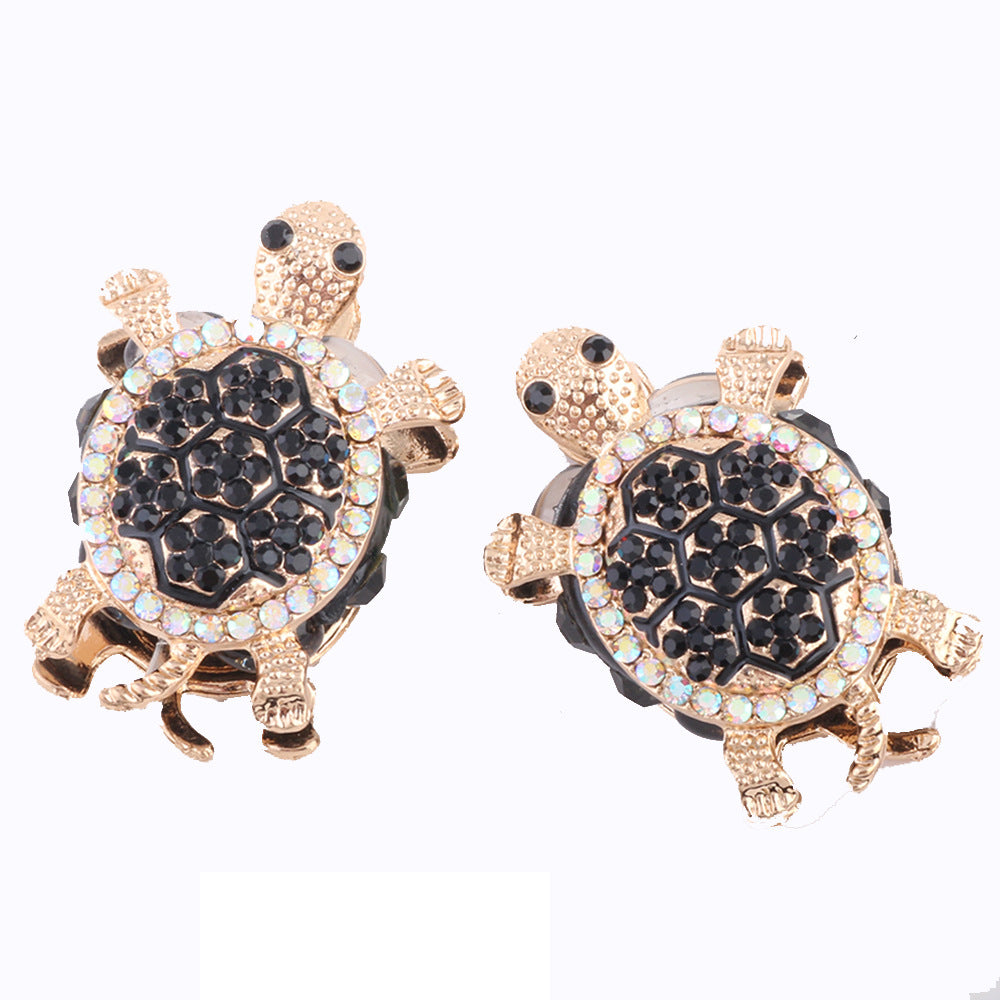 Wholesale Heavy Industry Full Diamond Double-sided Turtle Can Wear Straight Hole Beads DIY Accessories