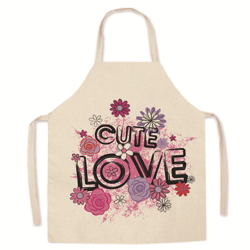 Wholesale Lipstick Red Lip Print Apron Fashion Encrypted Linen Apron