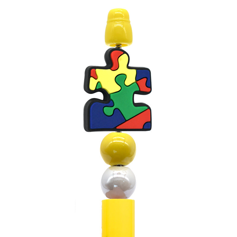 Wholesale Random  100pcs/pack  Autism Series Multicolor Beaded Pens Focus Beads