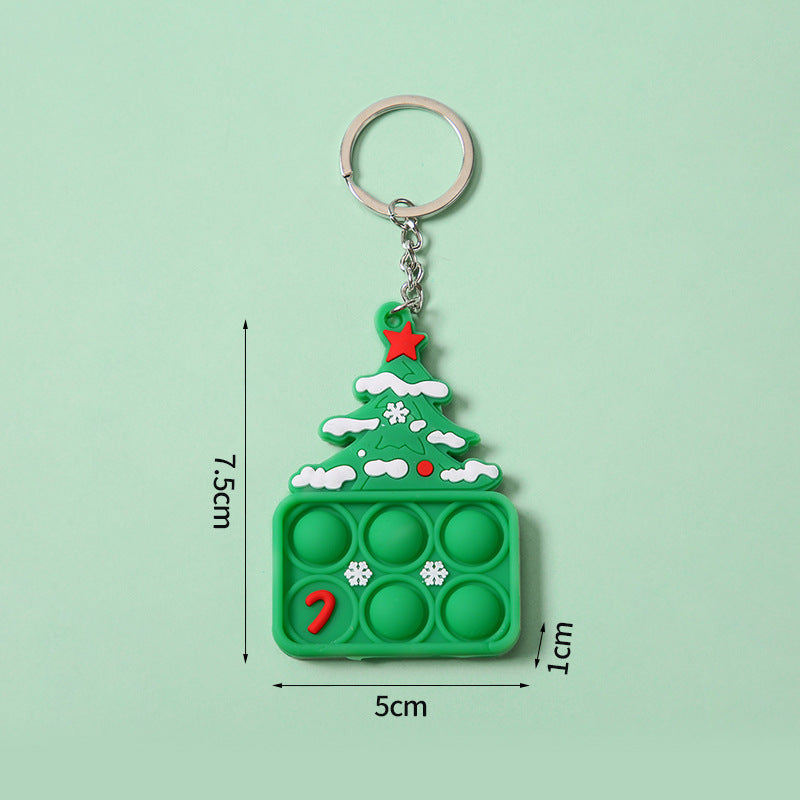 Wholesale New Bubble Music Christmas Unzip Silicone Keychain