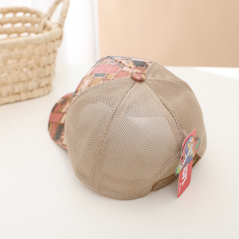 Wholesale Colorful Sequin Mesh Breathable Stitching Children's Baseball Cap