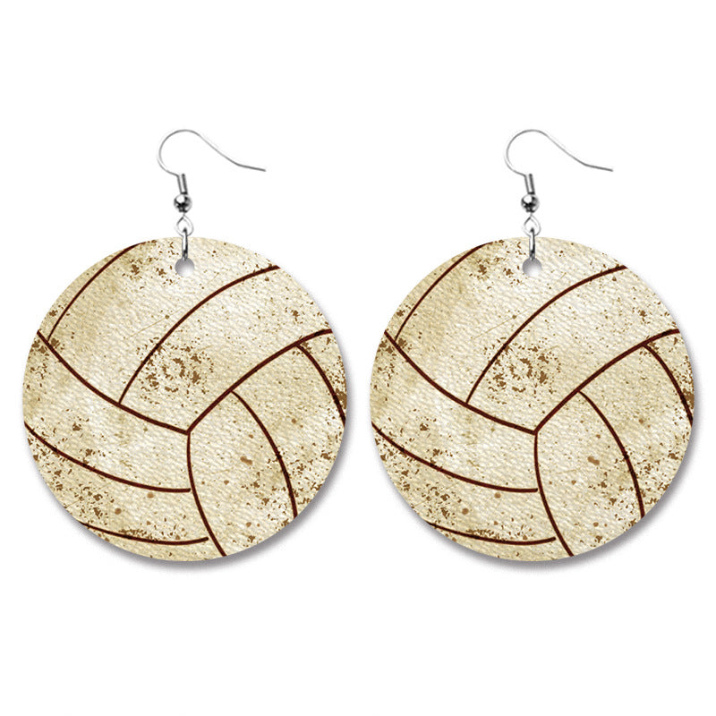 Wholesale Vintage Ball Distressed Leather Earrings