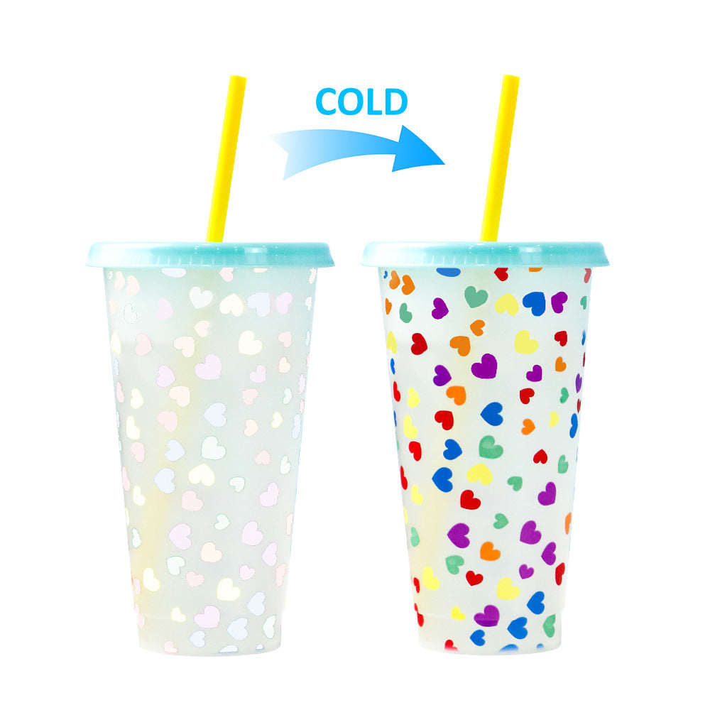 Wholesale Valentine's Day Single Layer PP Plastic Color Changing Cup