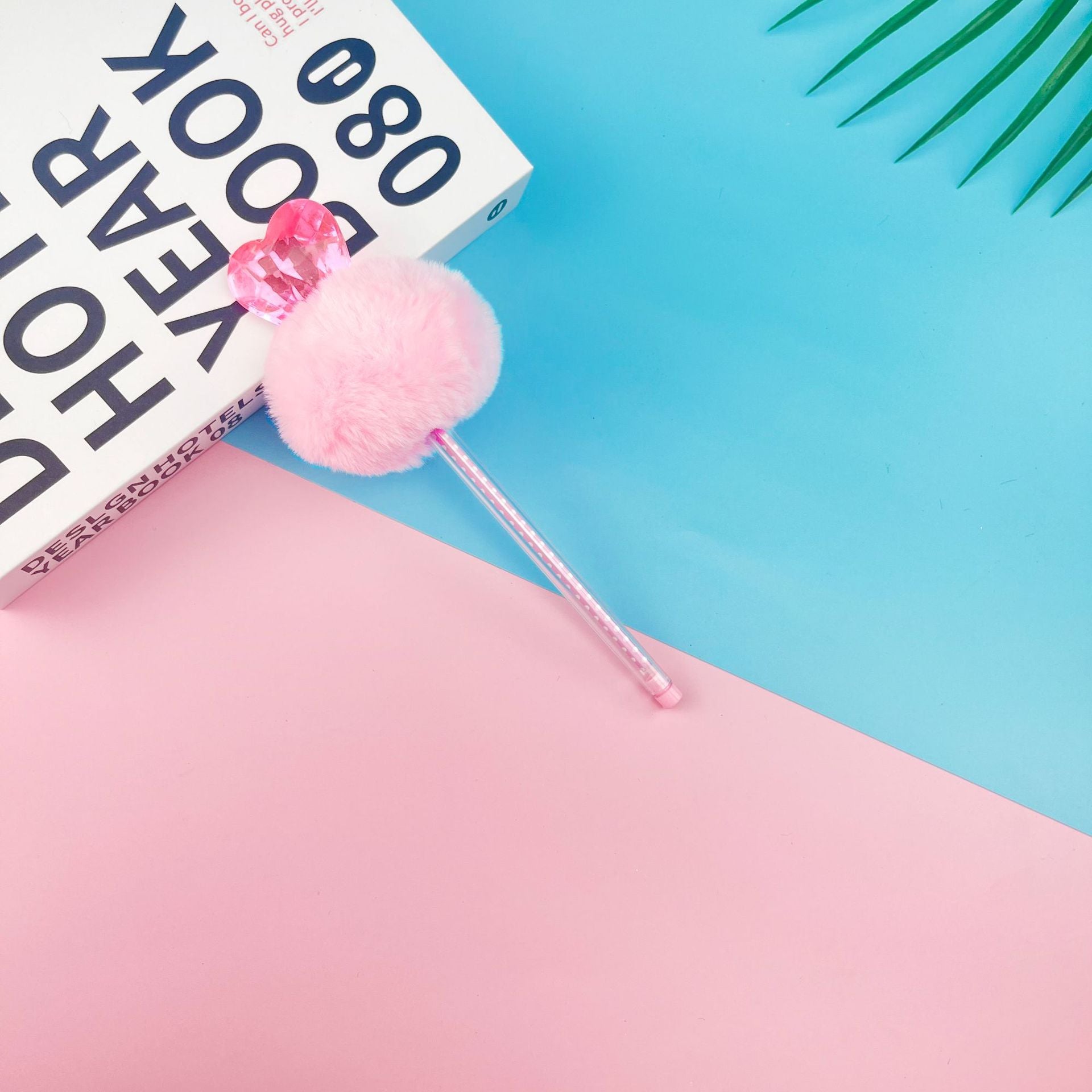 Wholesale Pens 20PCS Valentine's Day Acrylic Diamond Heart-shaped Plush Plastic Ballpoint Pen