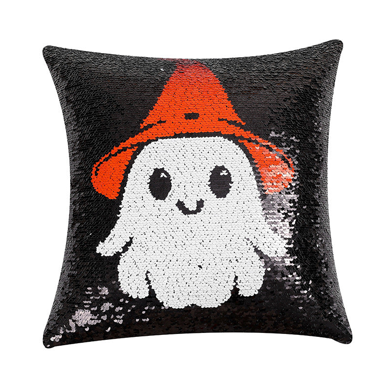 Wholesale  Pillow Cover Sequin Ghost Reversible Pillow Cushion Cover