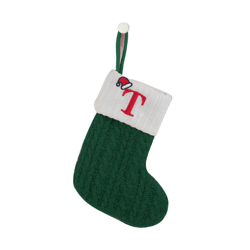 Wholesale Woolen Socks Embroidered Letters Children's Candy Gift Bag Ornaments
