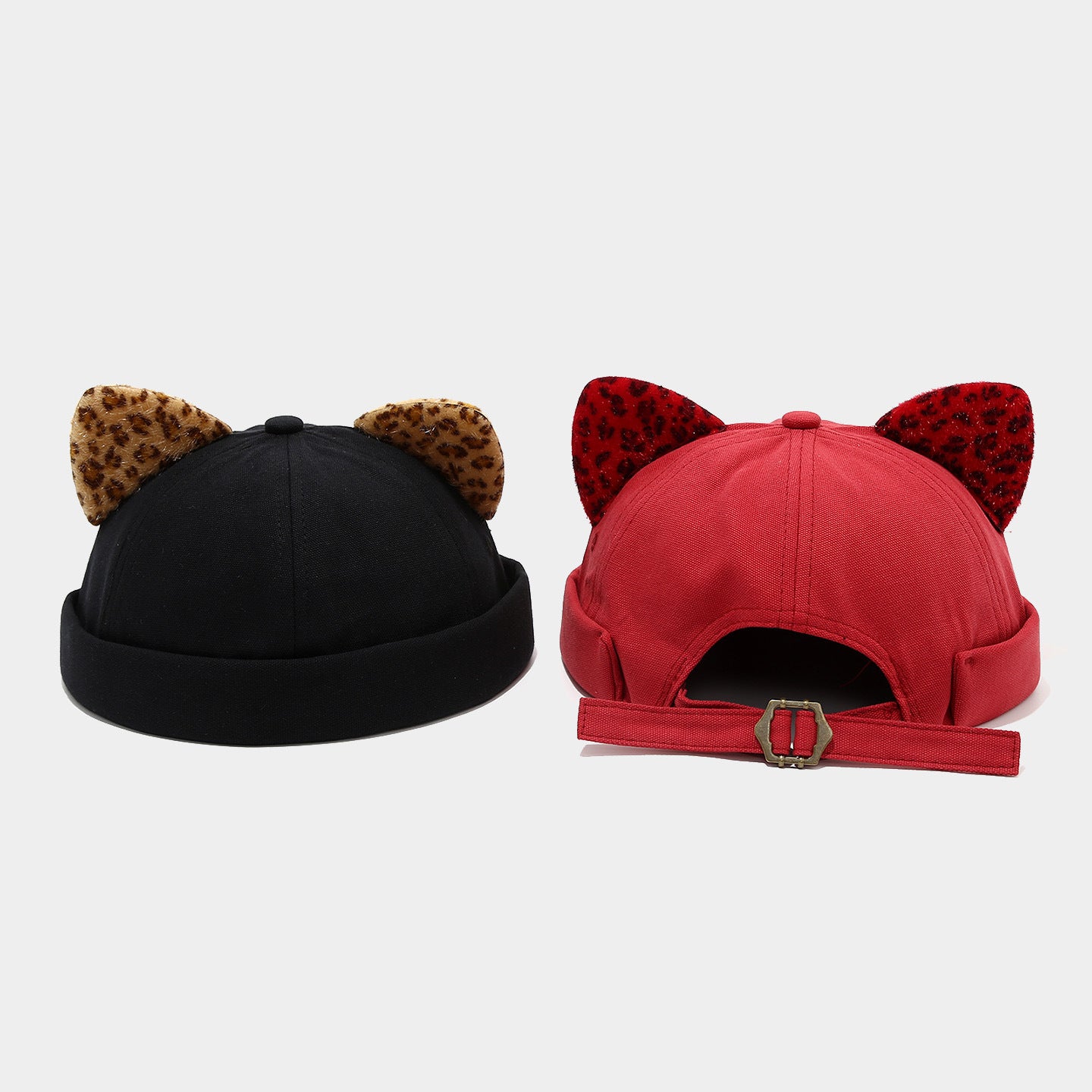 Wholesale Literary Fresh Fashion Leopard Print Ear Melon Cap Land Cap Sailor Cap