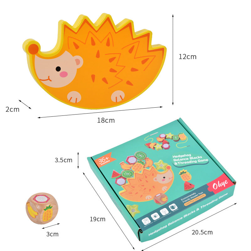 Wholesale Hedgehog Fruit Balanced Beaded Stacked High Building Blocks Cognitive Early Education Educational Cartoon Toys