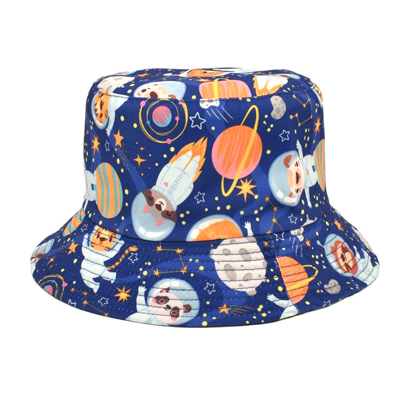 Sombrero de cubo de estampado espacial de algodón de algodón al por mayor