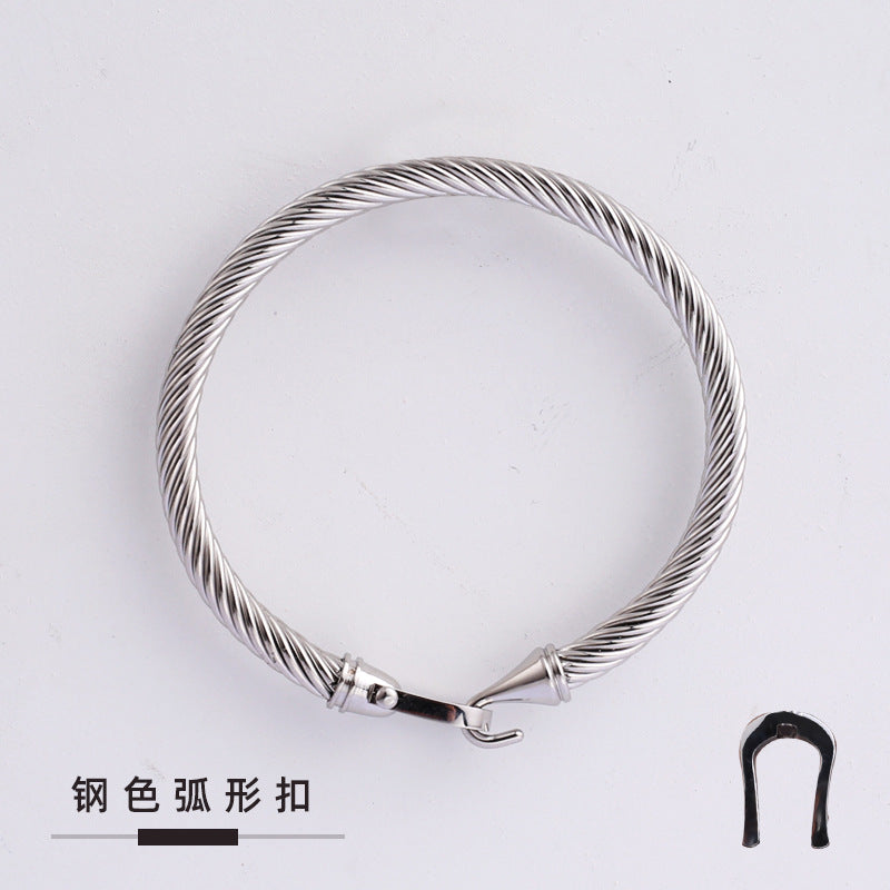 Wholesale Horseshoe Buckle Titanium Steel Cable Twisted Wire Bracelet