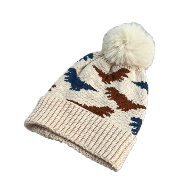 Wholesale Children's Autumn and Winter Cartoon Dinosaur Knitted Wool Hats