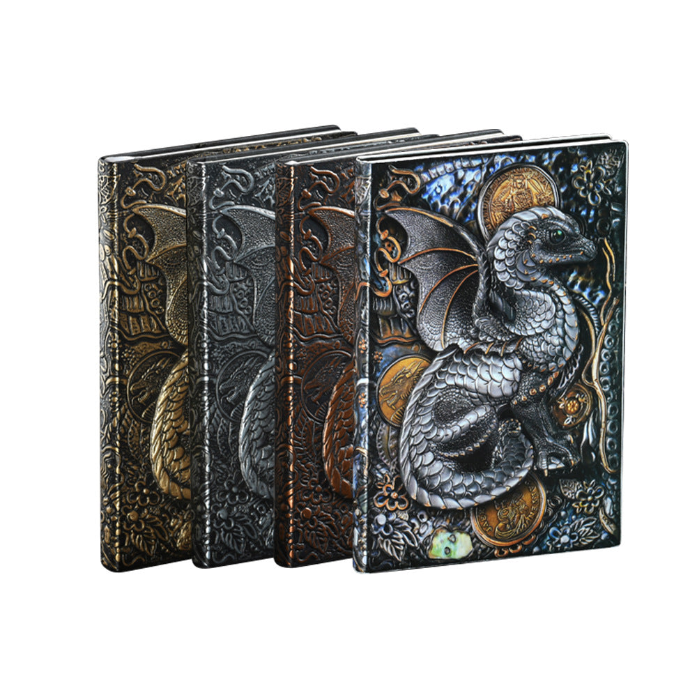 Wholesale PU Dinosaur Retro Relief Notebook A5 Relief Three-dimensional Hand Ledger