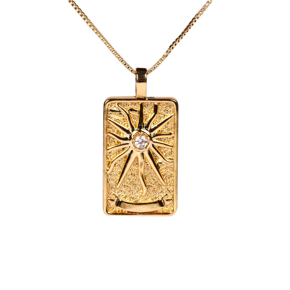 Wholesale Punk Hip Hop Diamond Square Necklace