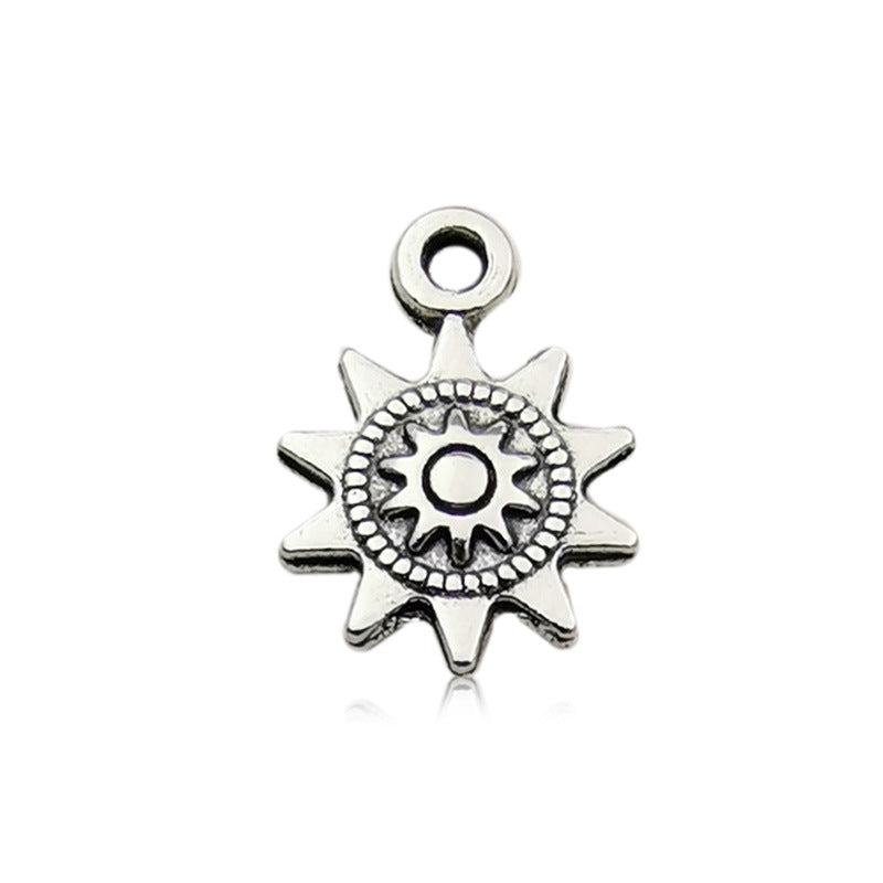 Wholesale Alloy Vintage Tibetan Silver Sun Moon DIY Necklace Bracelet Pendant
