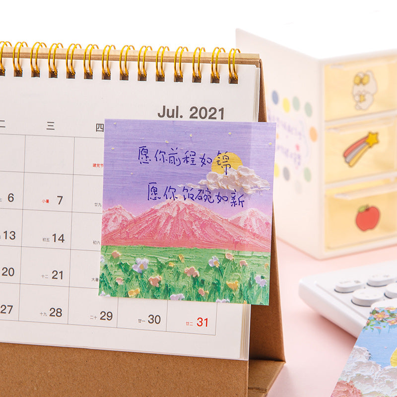 Wholesale Landscape Oil Painting Paper Sticky Notes