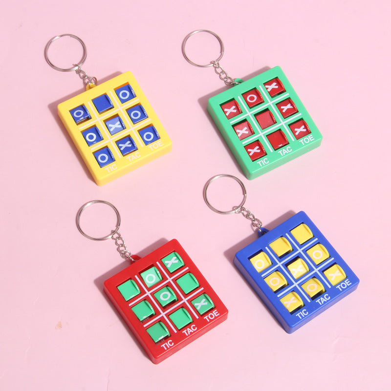 Wholesale XO Tic-tac-toe Key Chain Children's Educational Spin Game Cross-well Game