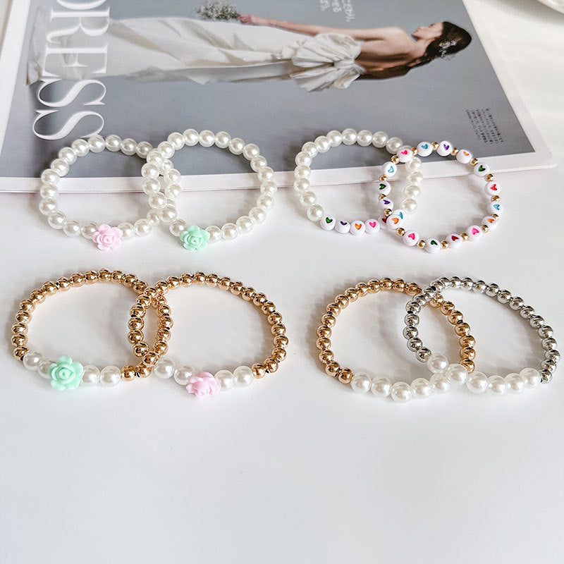 Wholesale Pearl Bohemian Rose Alloy Bracelet