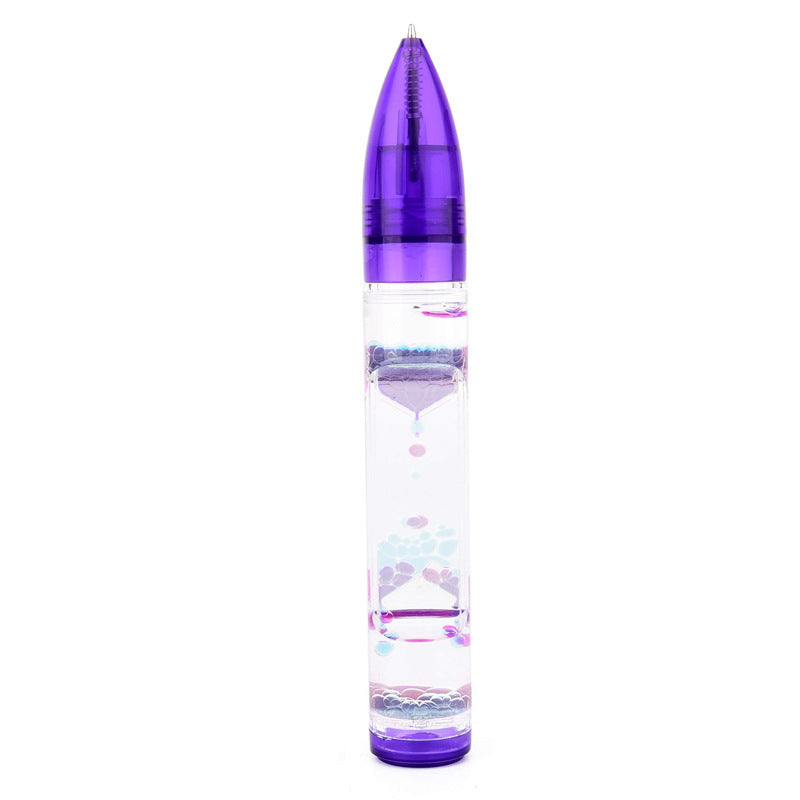 Wholesale Acrylic Color Liquid Hourglass Stress Relief Pen