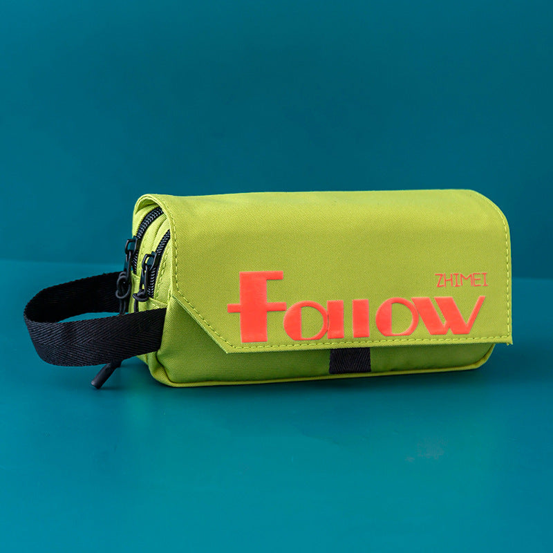 Wholesale Simple Large Capacity Solid Color Canvas Pencil Case