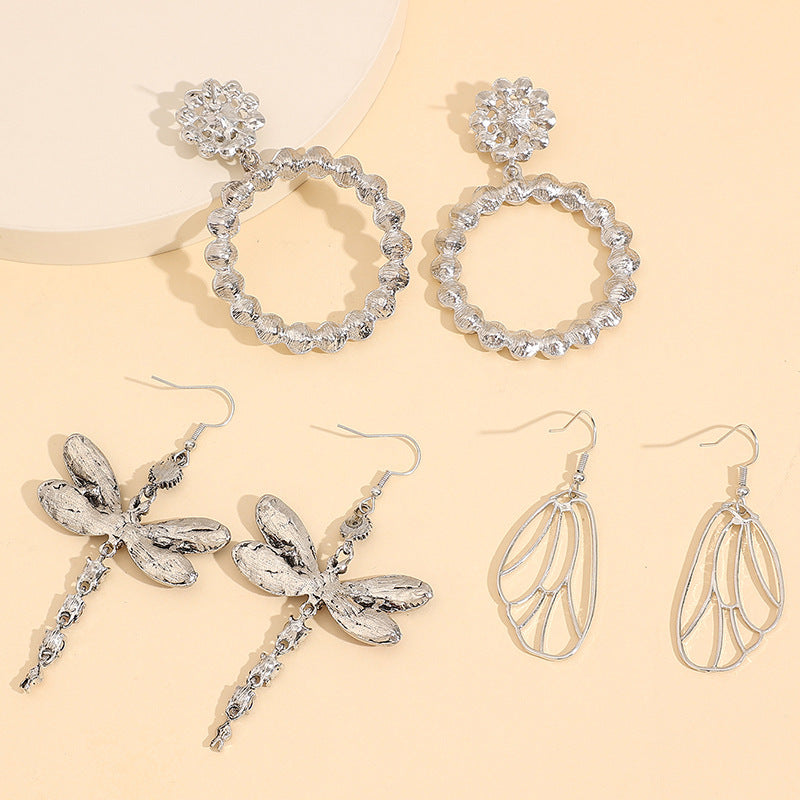 Wholesale Retro Dragonfly Wing Alloy Earrings