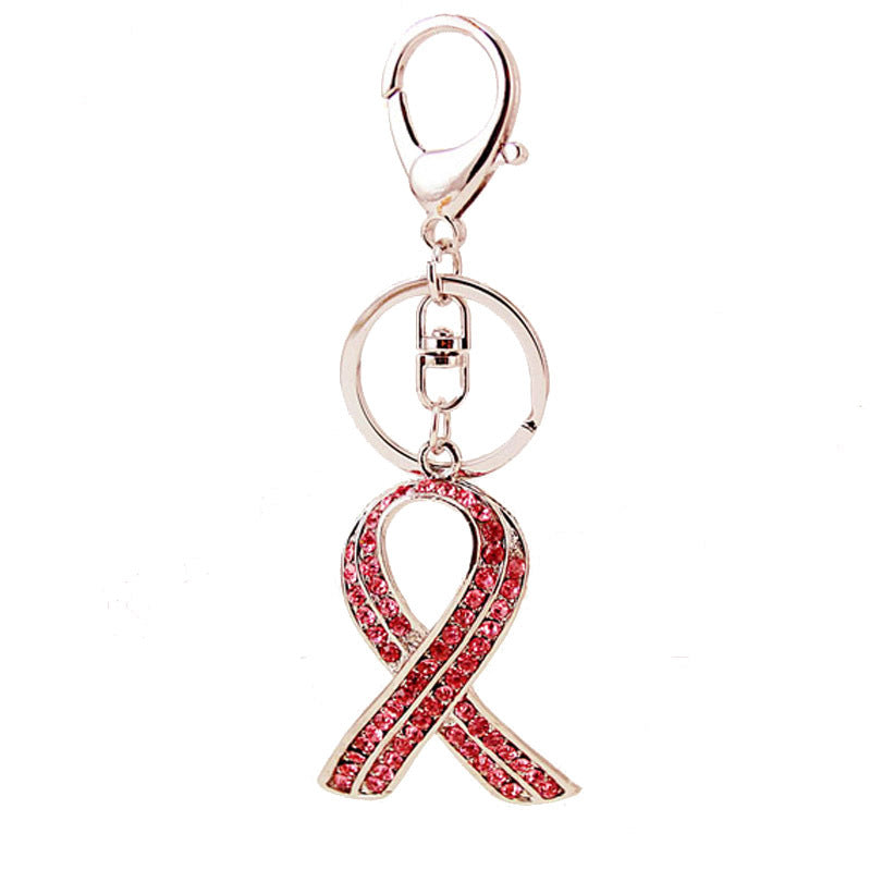 Wholesale Diamond Ribbon Zinc Alloy Keychain