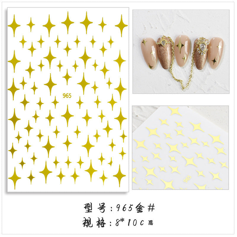Wholesale Net red with star meteor nail stickers 3D adhesive stickers