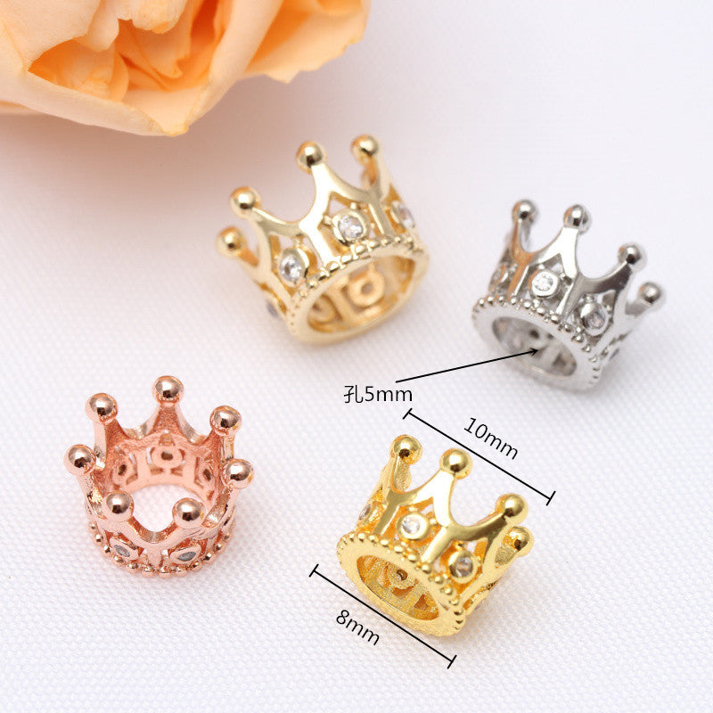 Cuentas de separador de agujero grande al por mayor 5pcs/paquete de corona