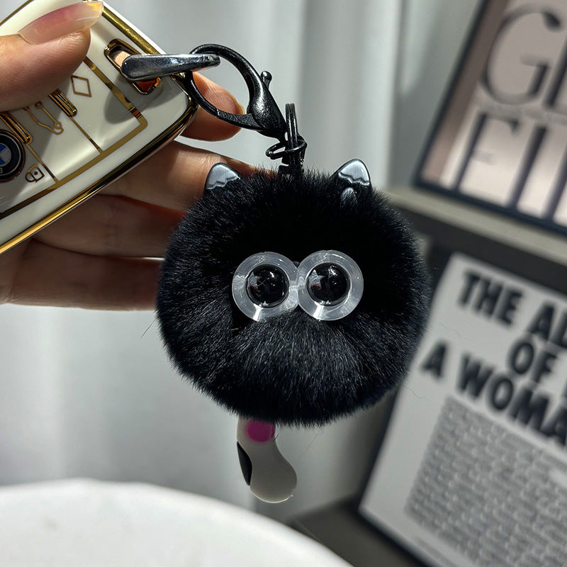 Wholesale Cute kitten fur ball car key chain