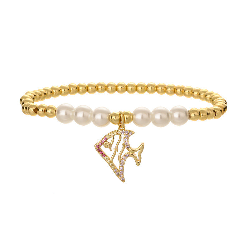 Wholesale Copper Beads Pearl Beads Love Bracelet