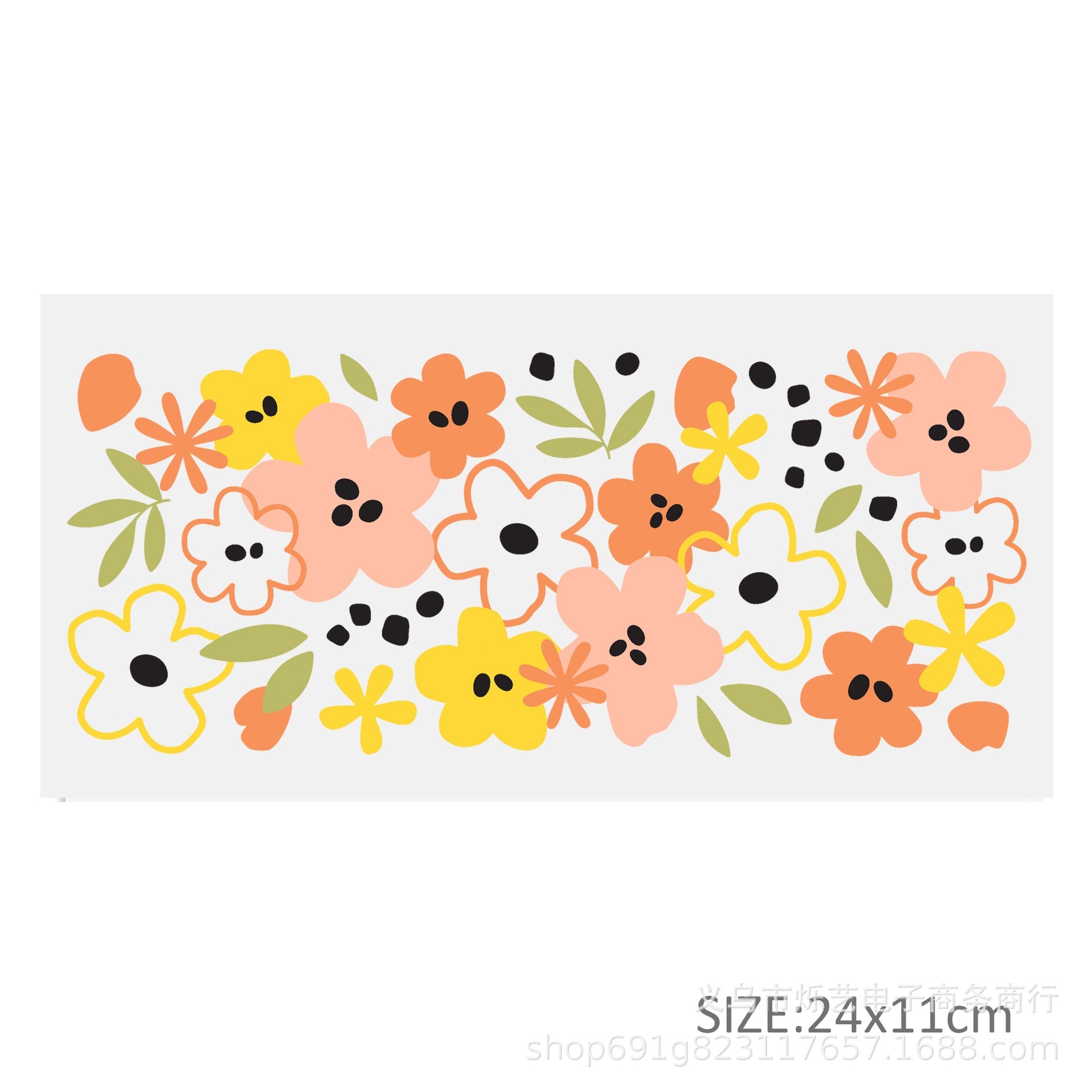 Wholesale 5pcs Sunflower Rainbow Series UV DTF Transfer Crystal Cup Sticker 24cmX11cm