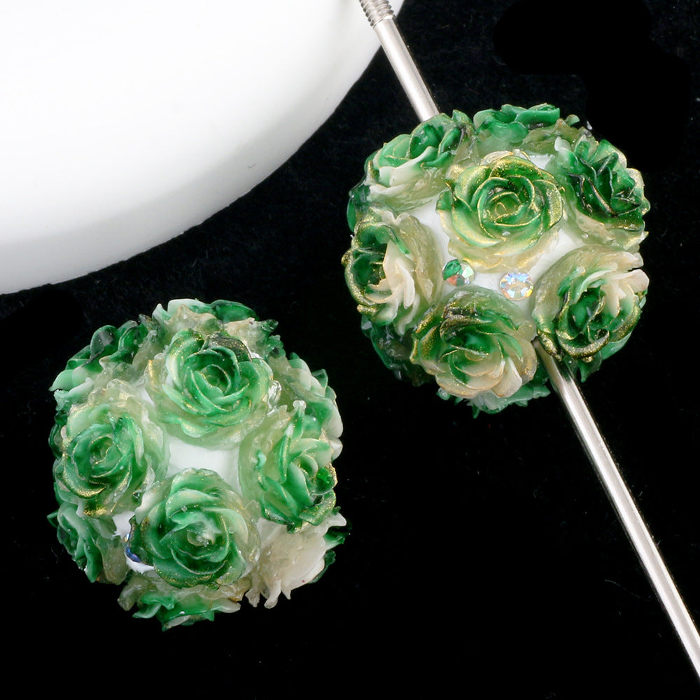 Wholesale 6pcs/pack  Luminous  Soft Flower DIY Wearable Straight Hole Beads