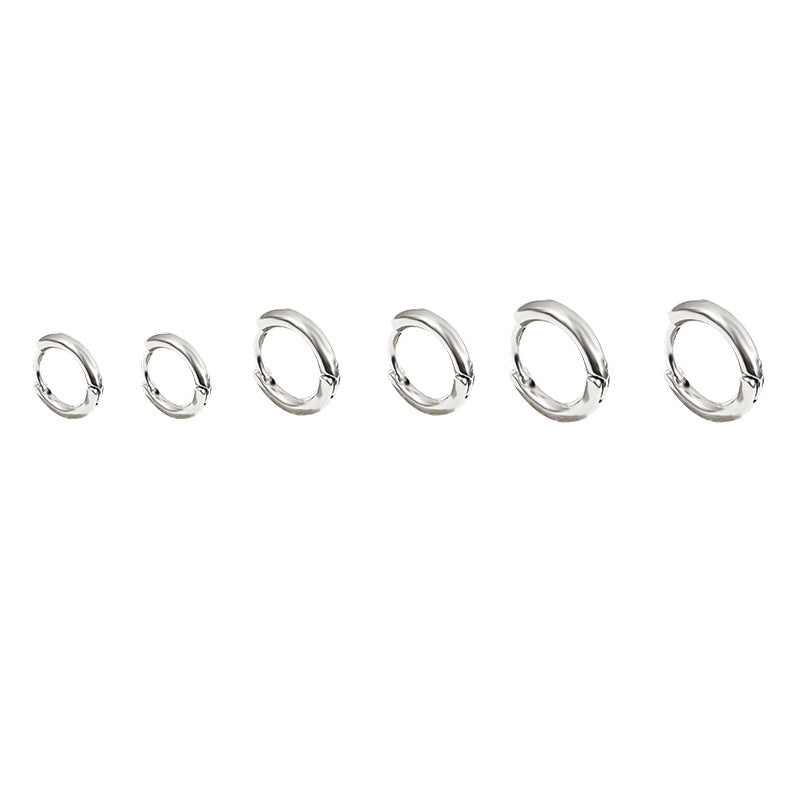 Wholesale S925 Silver Needle Round Plain Circle Copper Earrings