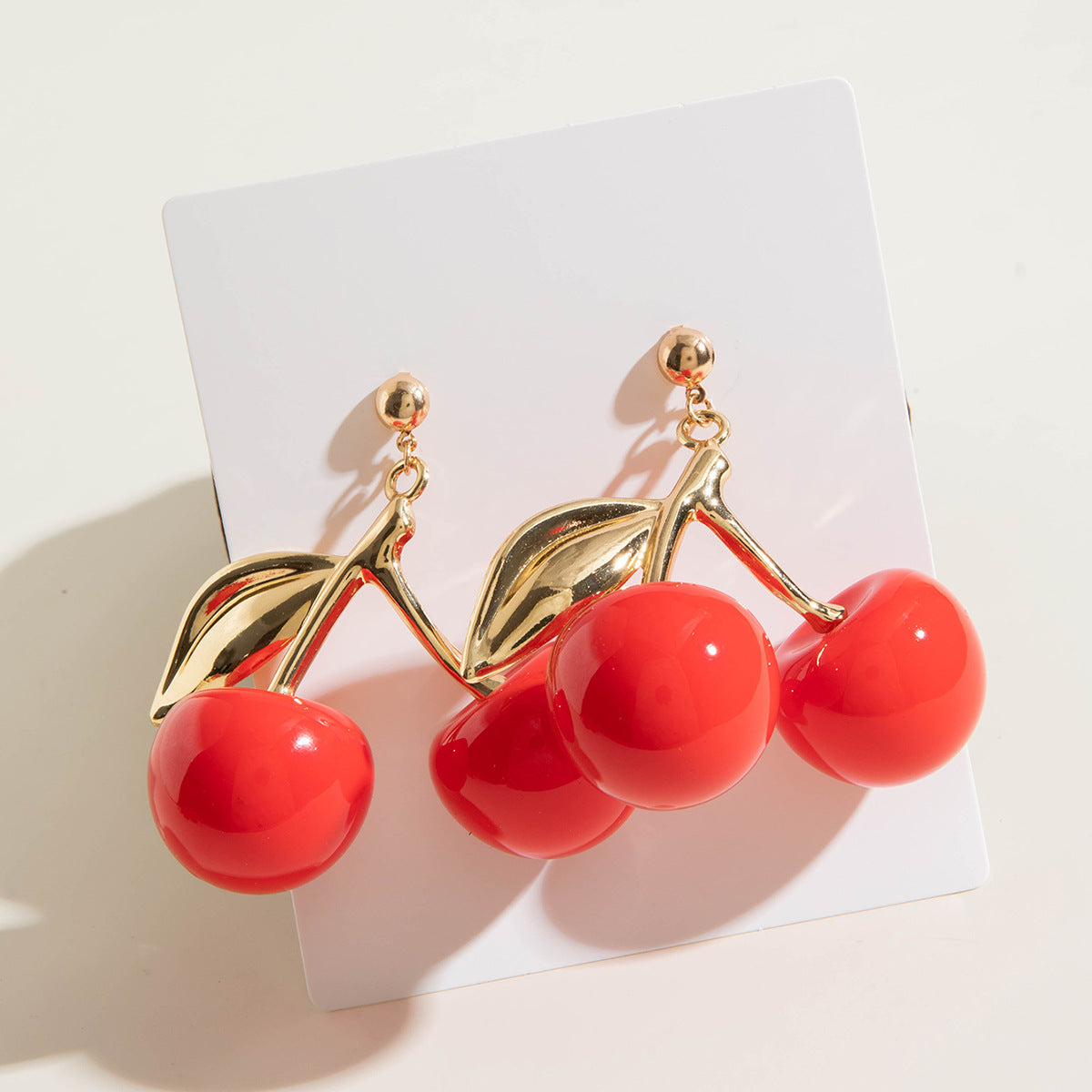Wholesale 10pcs Acrylic Cute Red Cherry Earrings