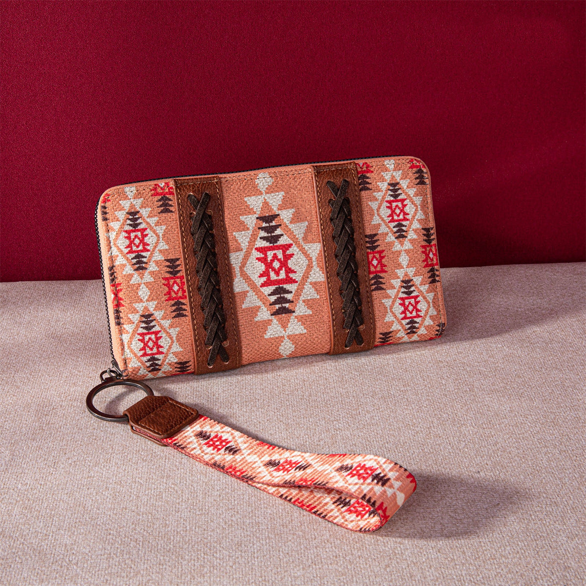 Wholesale Aztec Retro Cotton Linen Bohemian Style Women's Hand Wallet Card Holder