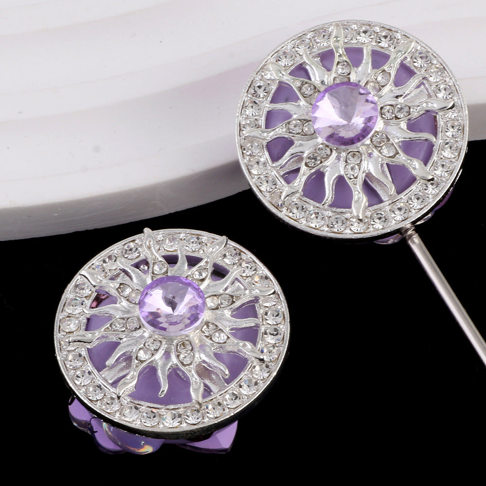 Wholesale 2pcs/pack DIY New Diamond Rotating Snow  Alloy Clay Straight Hole Beads Accessories