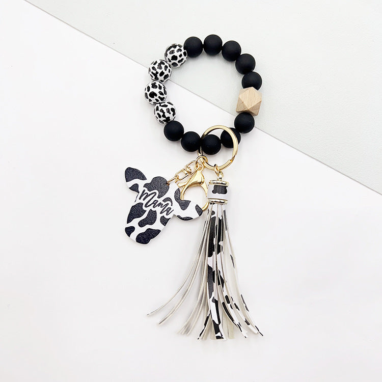 Wholesale Dairy Cow Grain Wood Beads Wood Chip Cow Head Western Style