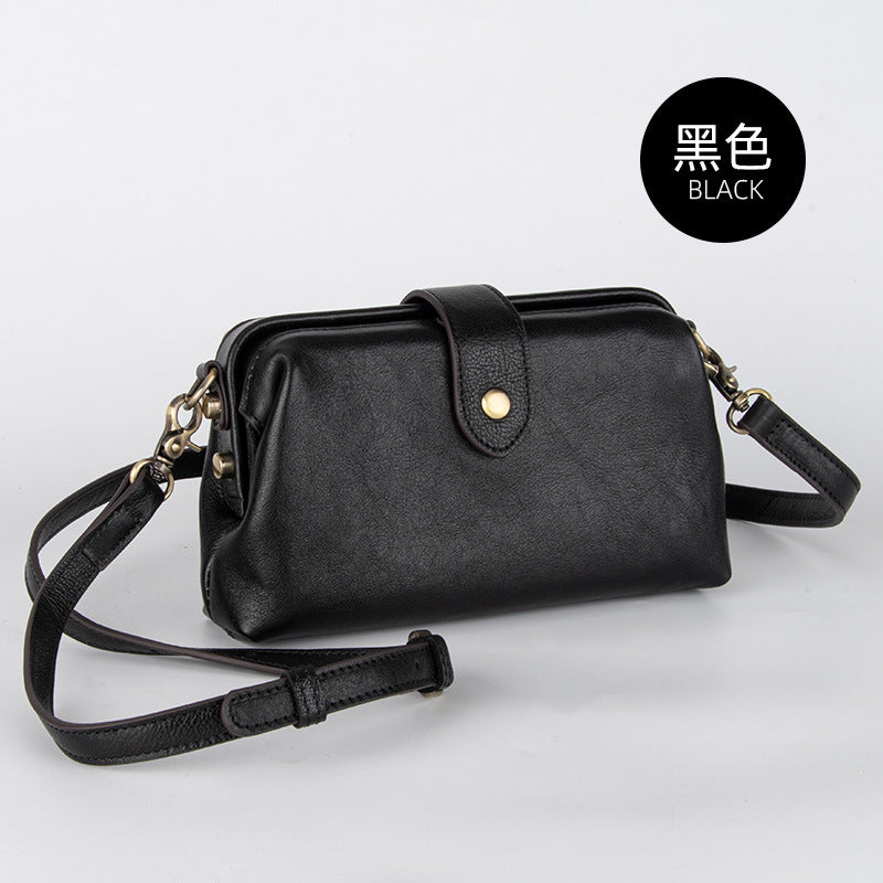 Wholesale Vintage top layer cowhide leather bag small shoulder bag