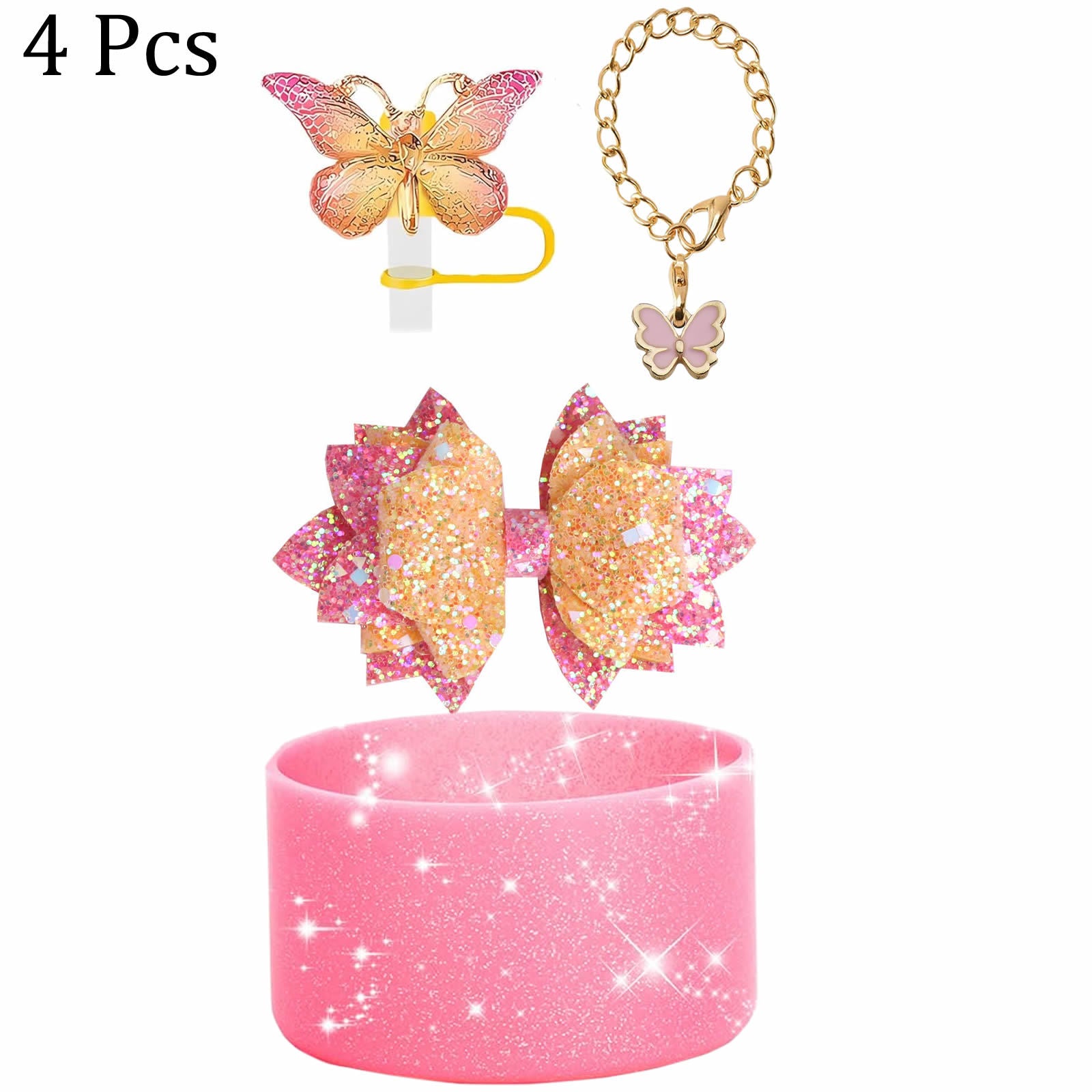 Wholesale Bowknot sequined rose straw hat decorated with silicone cup holder