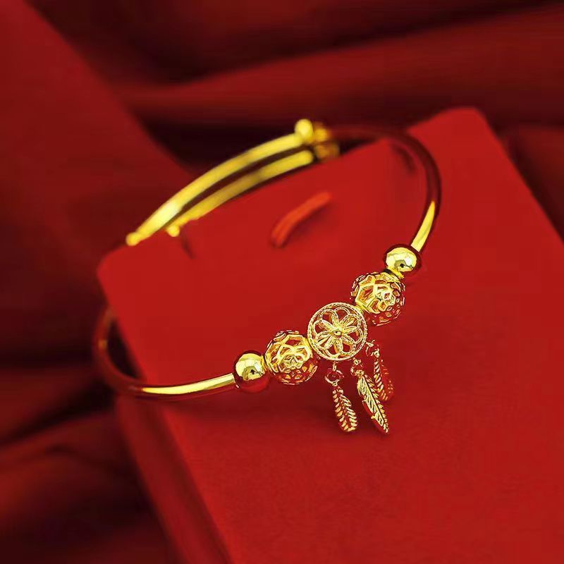 Wholesale Vietnam Sand Gold Dream Catcher Brass Gold Plated Bracelet
