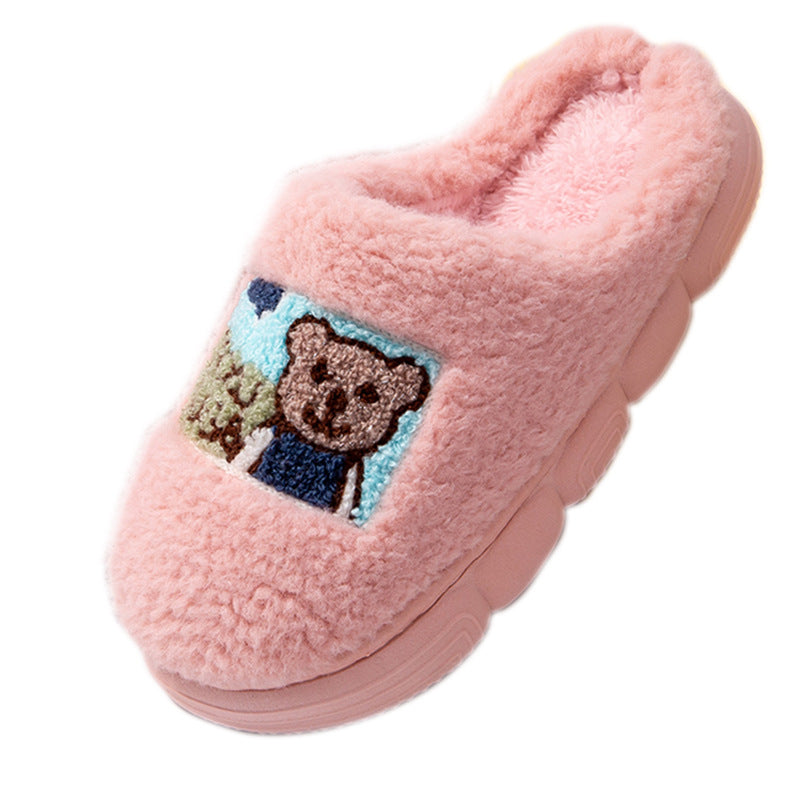 Wholesale Children's Thick Plush Winter Warm Cotton Slippers