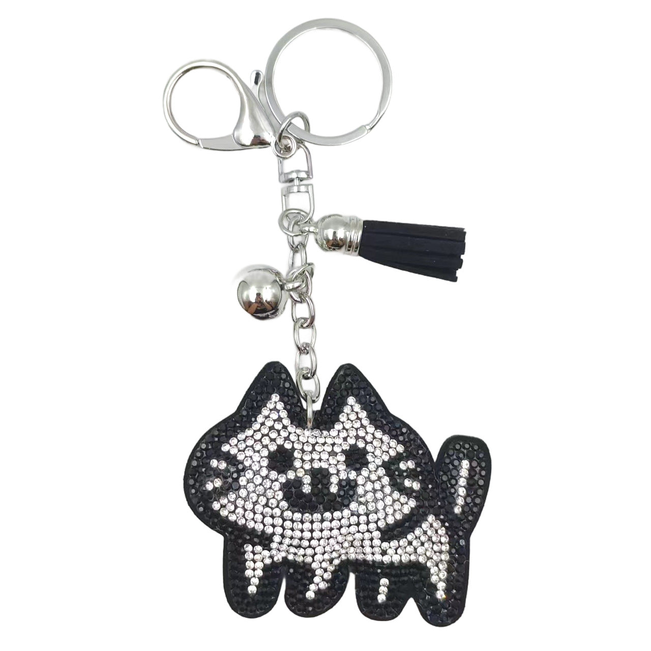 Wholesale Cartoon cat keychain with rhinestones