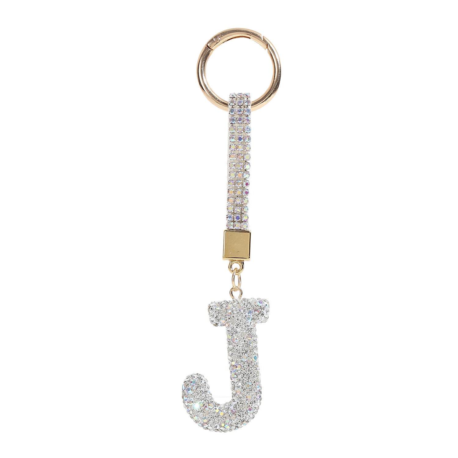 Wholesale Full Diamond Clay Letter J Keychain
