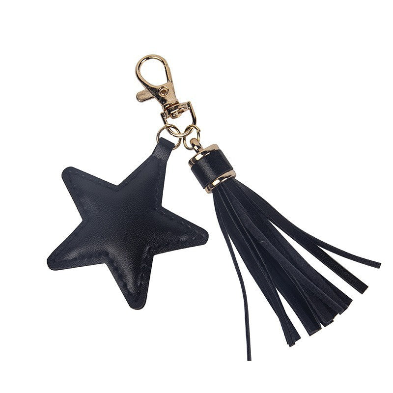 Wholesale Five-pointed Star Tassel Leather Keychain