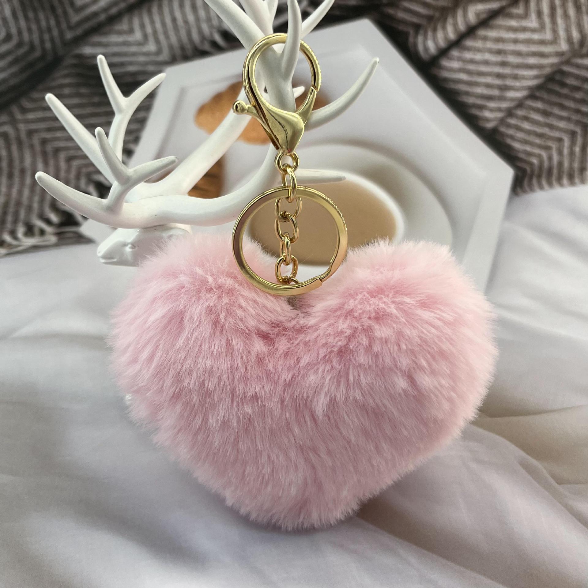 Wholesale Plush Peach heart keychain