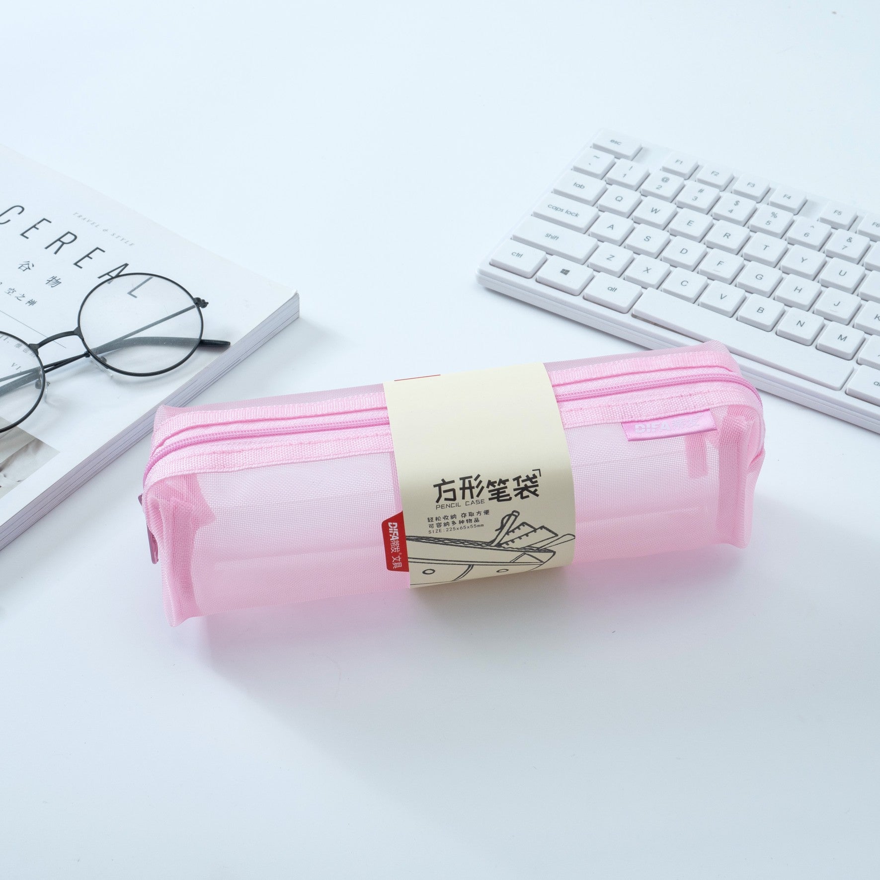 Wholesale EVA Transparent Mesh Square Stationery Bag