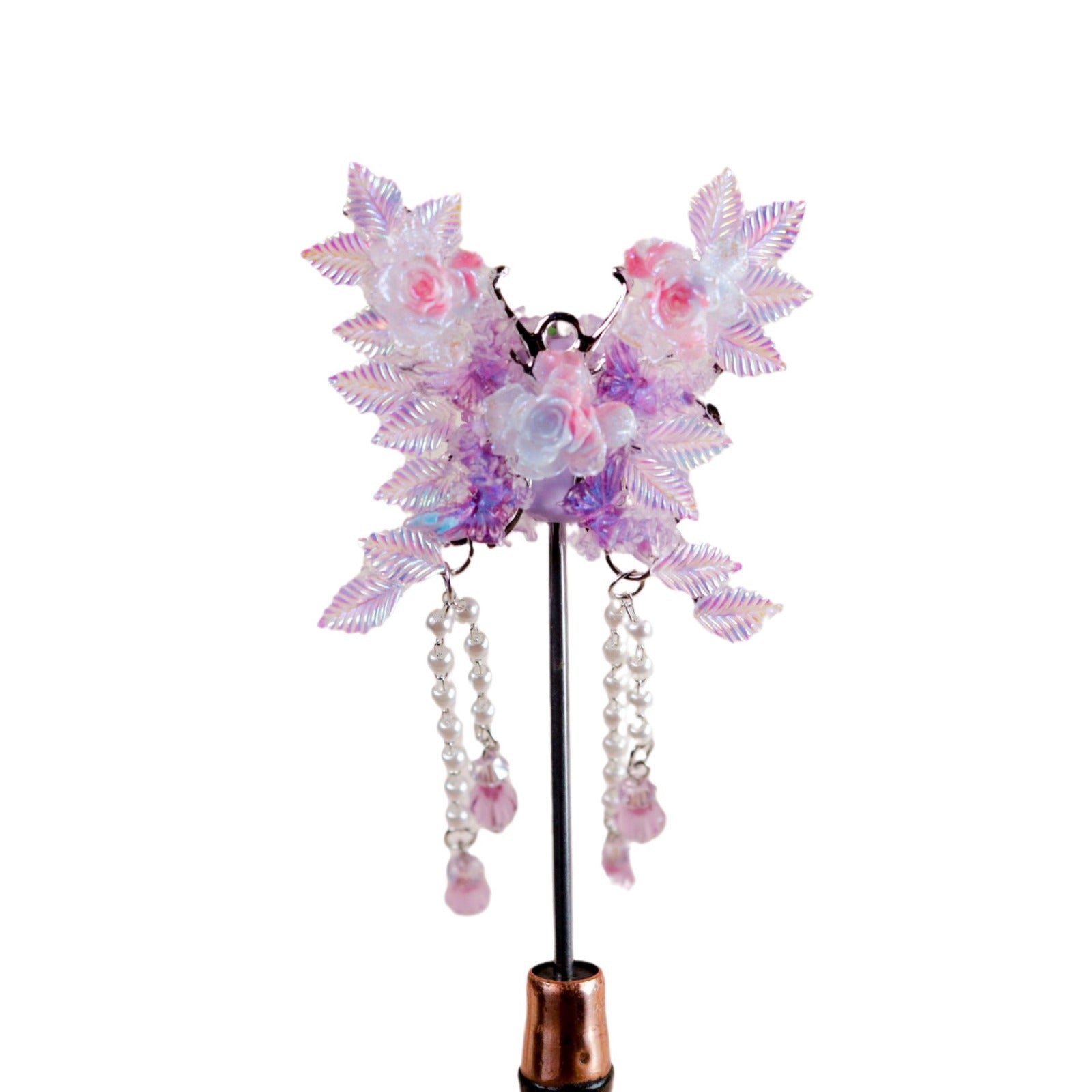 Wholesale Luminous Leaf Butterfly Tassel Heavy Industry Pen Beads