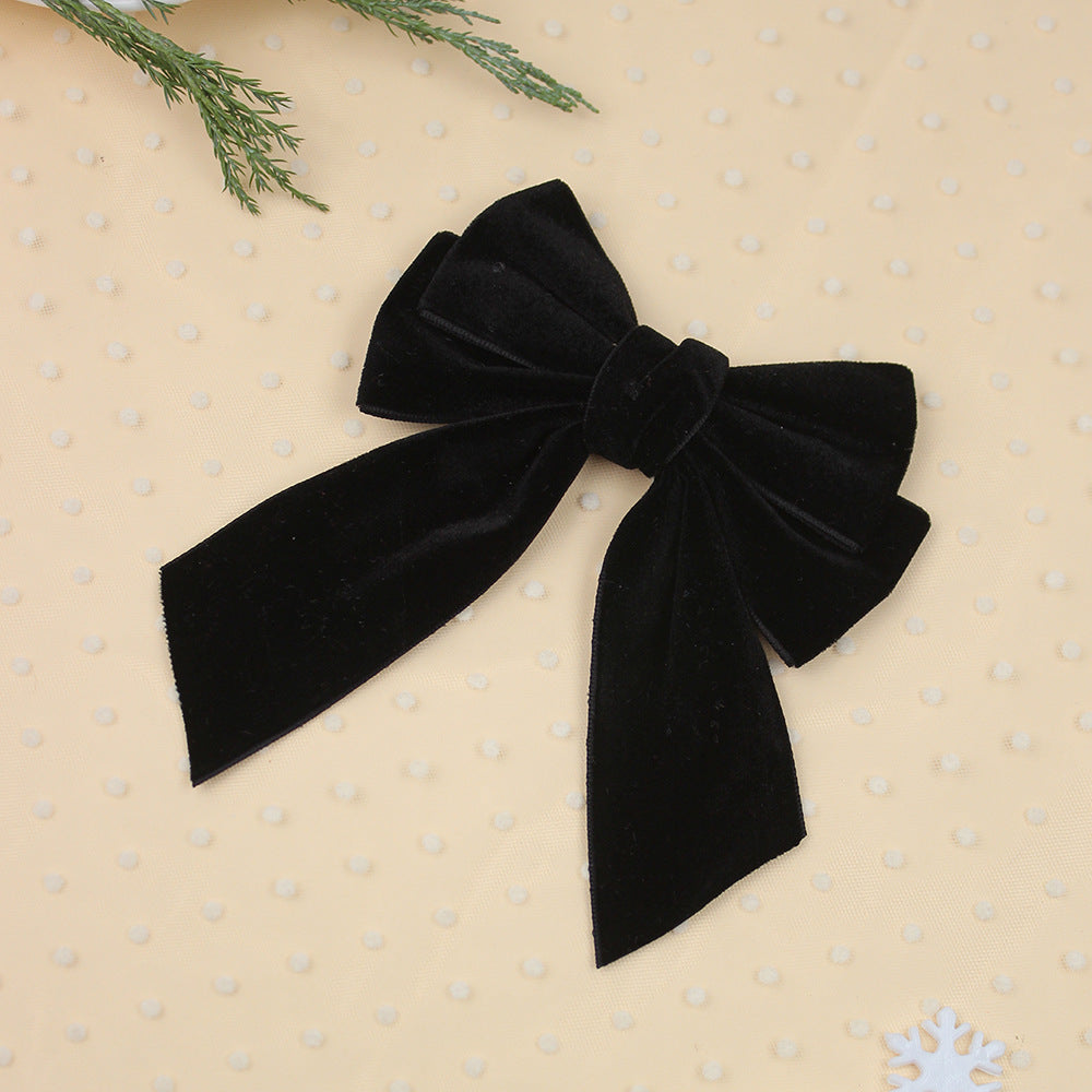 Wholesale 5pcs A-grade Velvet Christmas Velvet Ribbon Bow Sweet Hair Clip